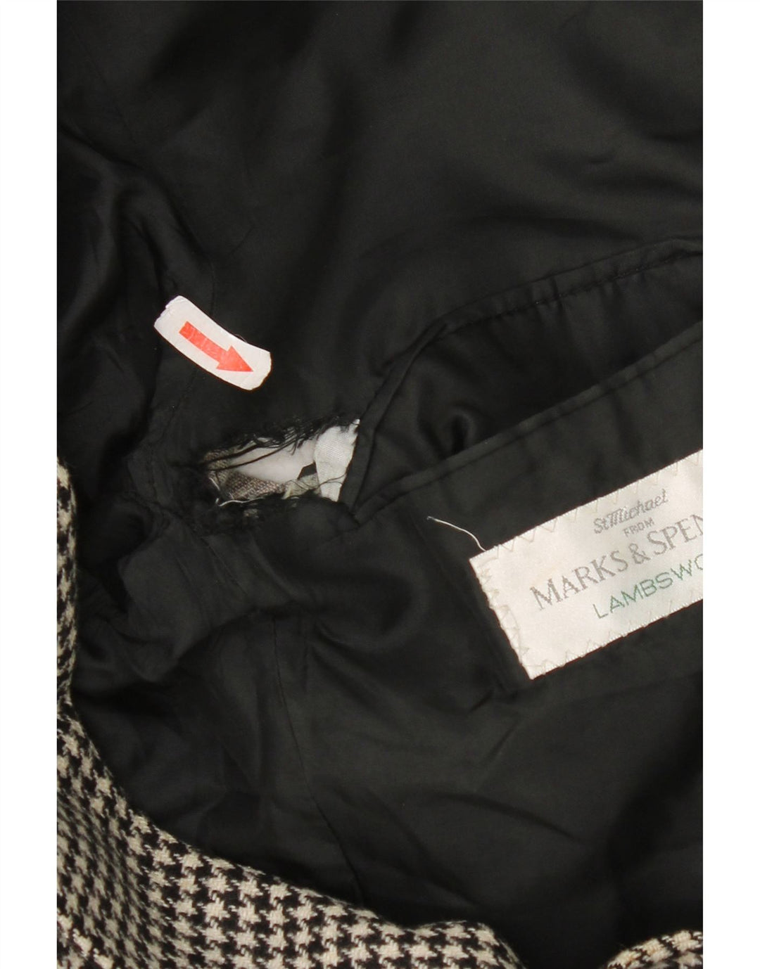 Jaqueta Blazer Longa Masculina Marks & Spencer Reino Unido 40 Médio Preto Houndstooth