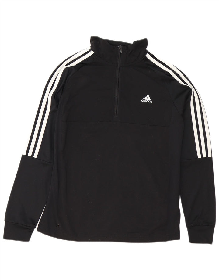 Adidas Meninos Aeroready Zip Neck Pullover Treino Top 13-14 Anos Preto
