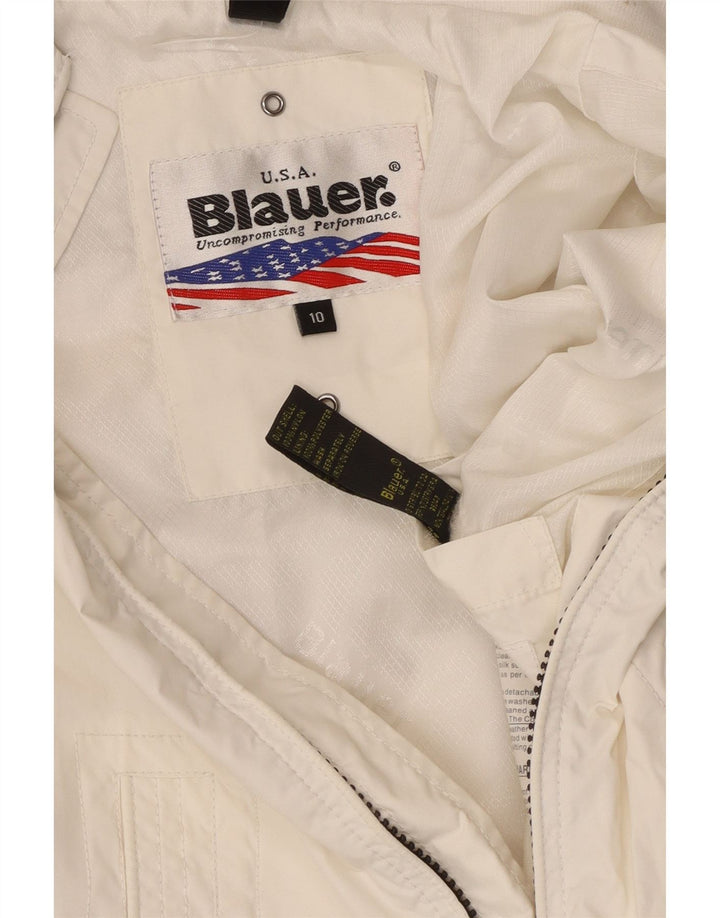 Jaqueta bomber gráfica feminina Blauer 9-10 anos nylon branco