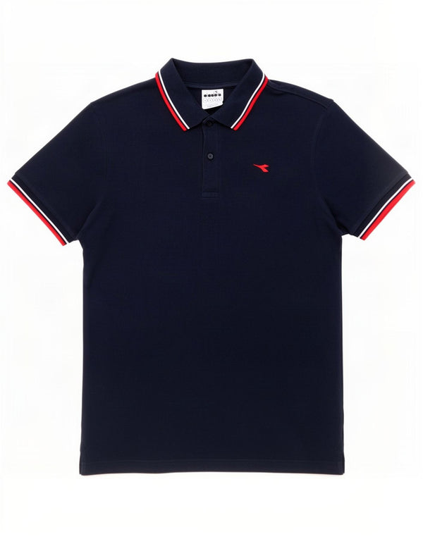 Camisa polo masculina Diadora grande algodão azul marinho