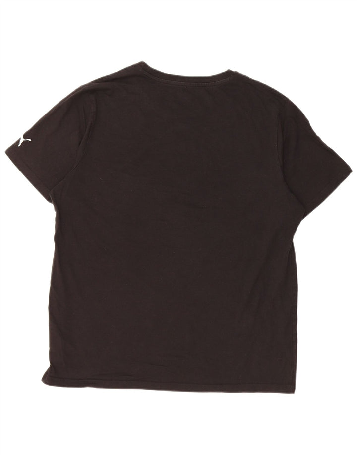 Camiseta masculina PUMA com estampa gráfica grande de algodão preto