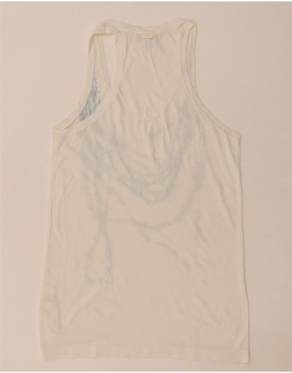 Colete feminino Diesel Top UK 10 pequeno algodão branco