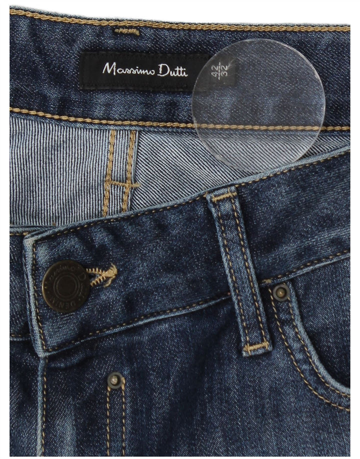 Jeans retos femininos Massimo Dutti EU 42 Grande W32 L34 Azul marinho