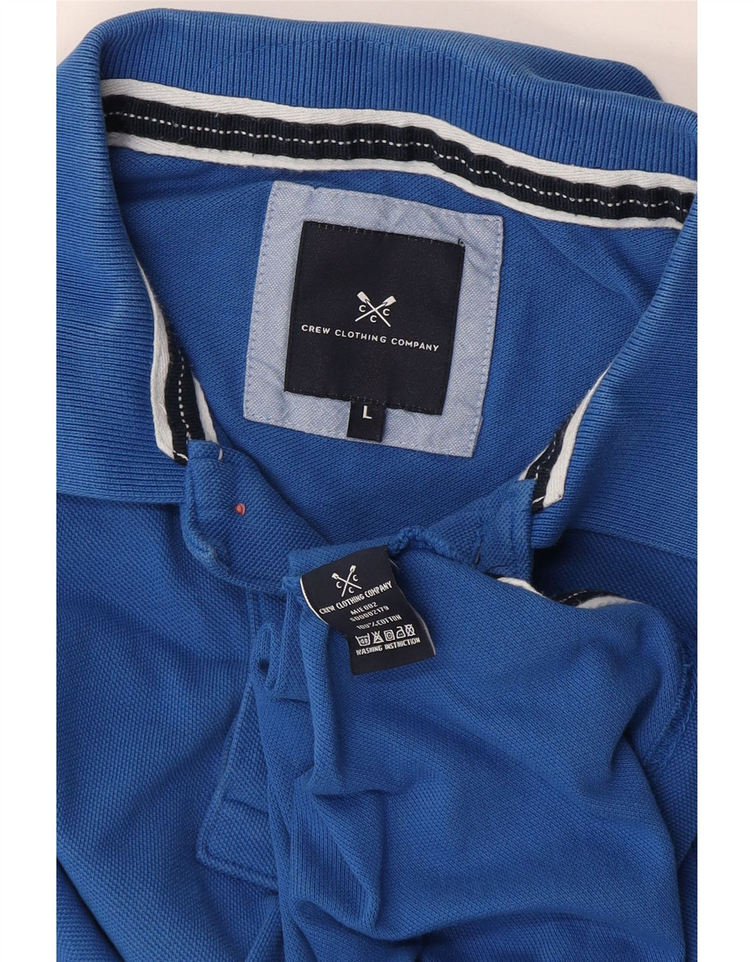 Camisa polo masculina Crew Clothing grande algodão azul
