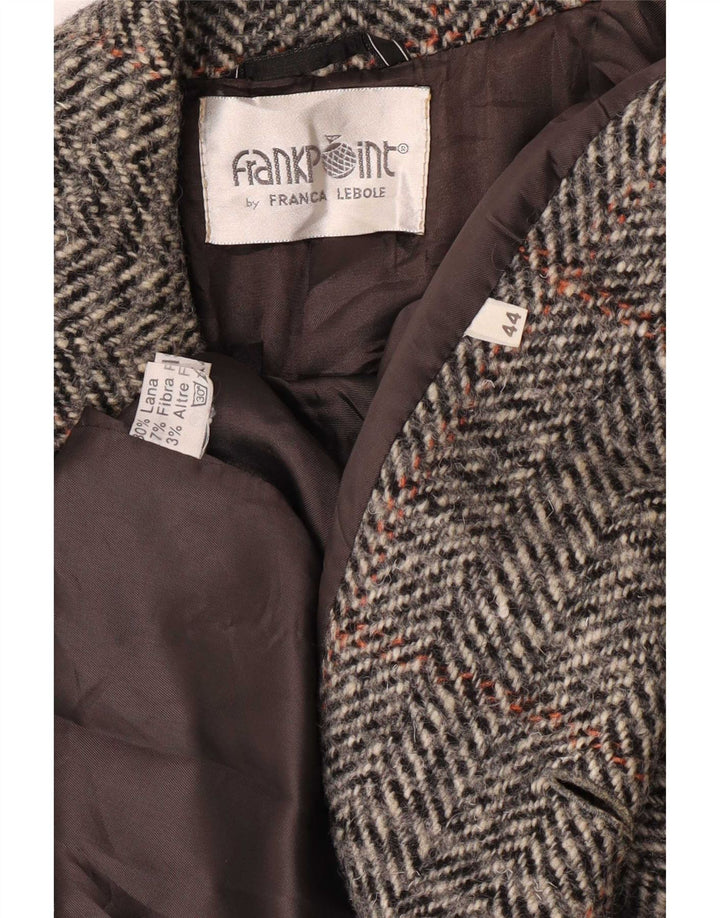 Lebole Casaco feminino folgado com botões duplos IT 44 cinza médio Houndstooth