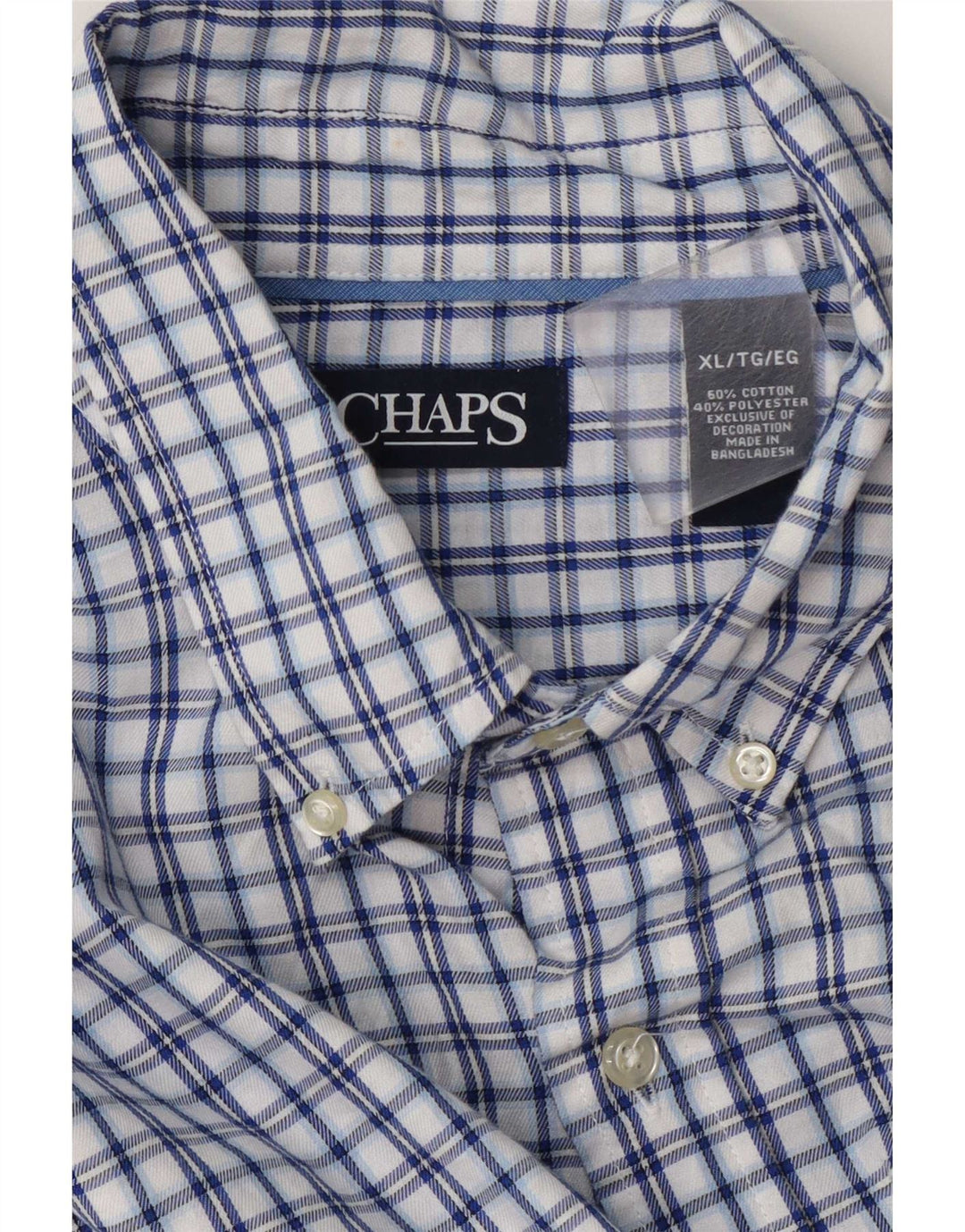Camisa masculina de flanela Chaps XL azul xadrez algodão