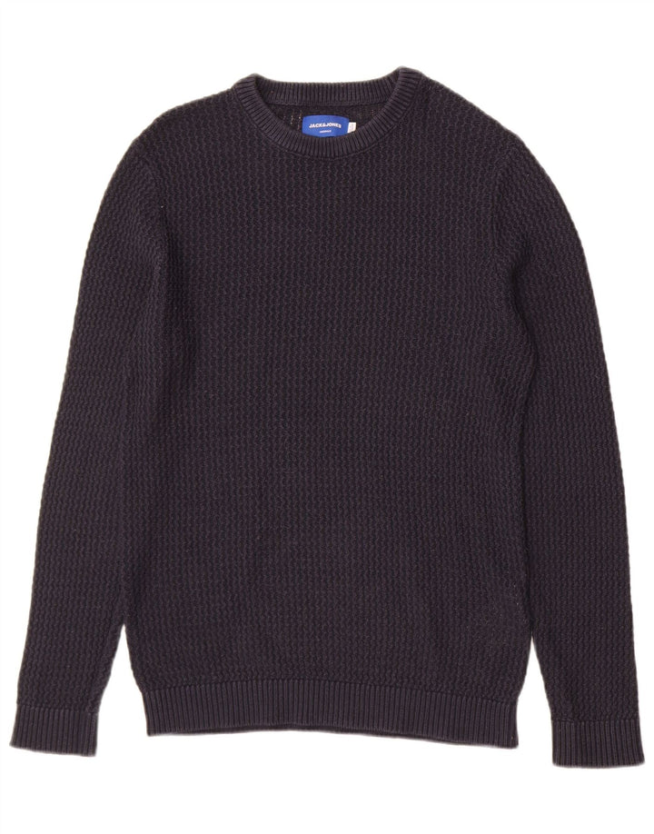 Suéter masculino Jack & Jones com gola redonda e acrílico azul marinho médio