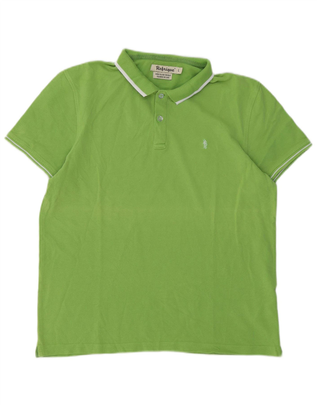 Camisa polo masculina Refrigiwear grande algodão verde