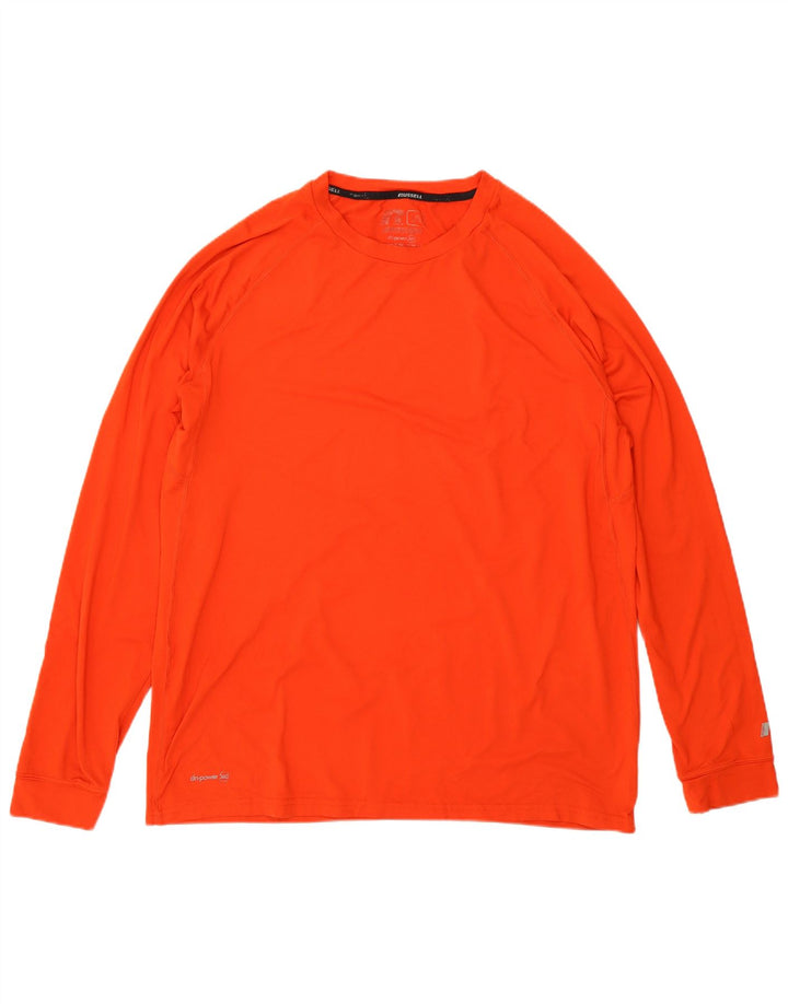 Russell Athletic Masculino Dri-Power Top Manga Longa Grande Laranja Poliéster