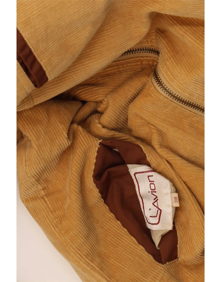 Jaqueta bomber reversível com capuz masculino vintage Reino Unido 38 bloco colorido marrom médio