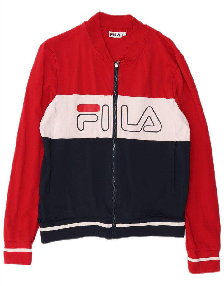Fila Womens Tracksuit Top Jacket UK 16 Grande Colorblock Multicolorido