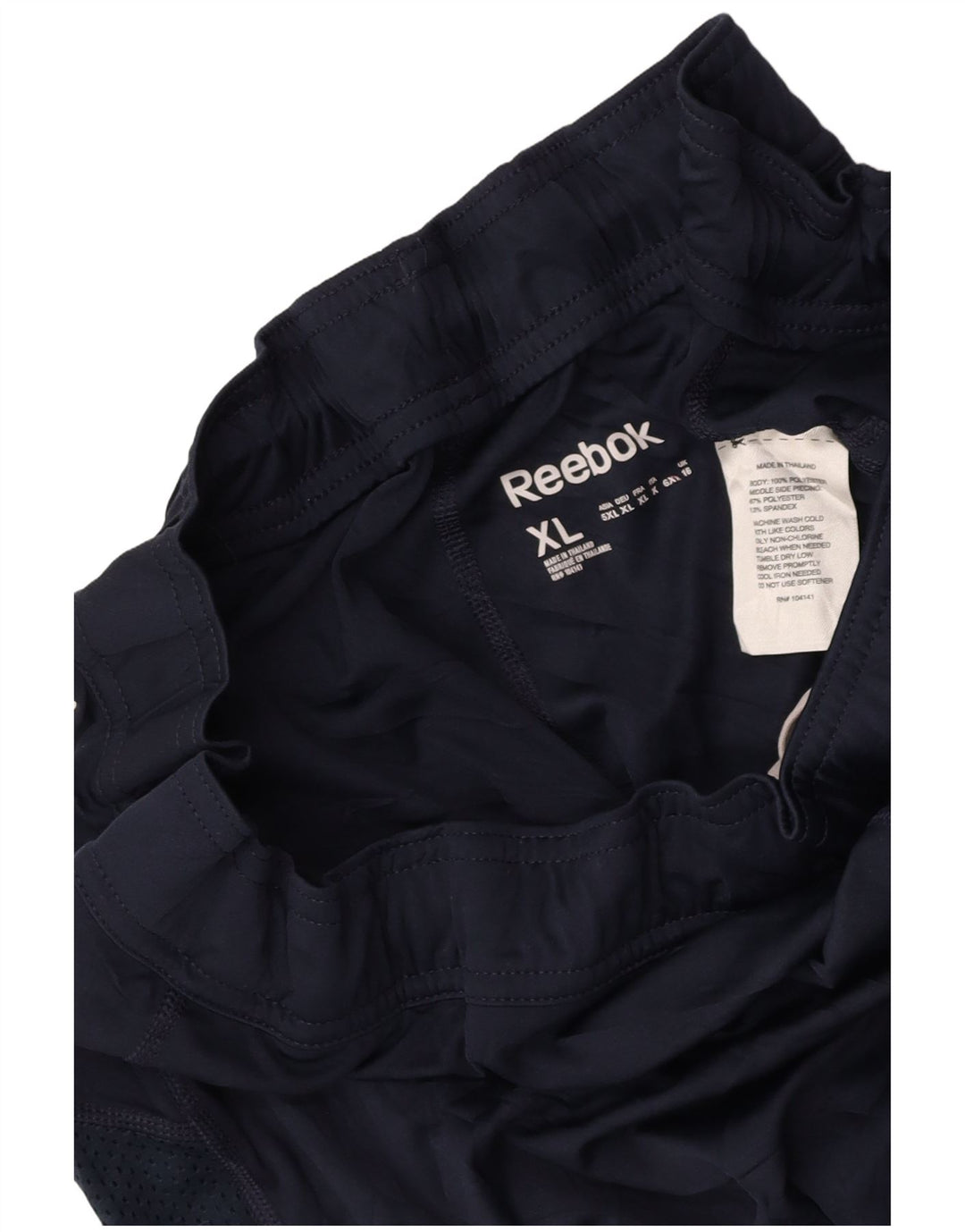 Shorts esportivos femininos REEBOK UK 16 grande poliéster colorblock azul marinho