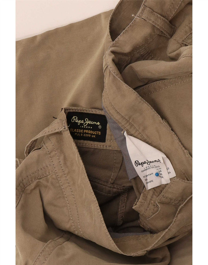 Bermuda cargo masculina PEPE Jeans W34 grande algodão bege