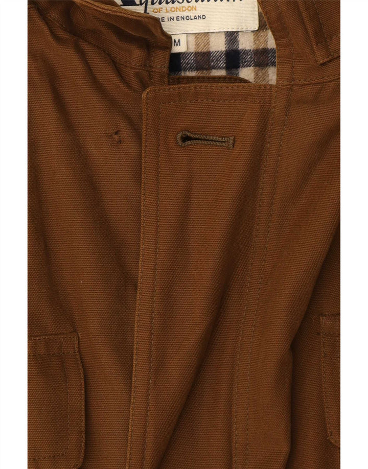 Jaqueta utilitária masculina Aquascutum UK 38 algodão marrom médio