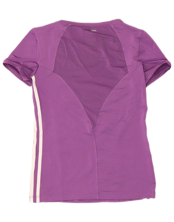 Adidas Womens Climacool T-Shirt Top UK 10 Small Purple Polyester