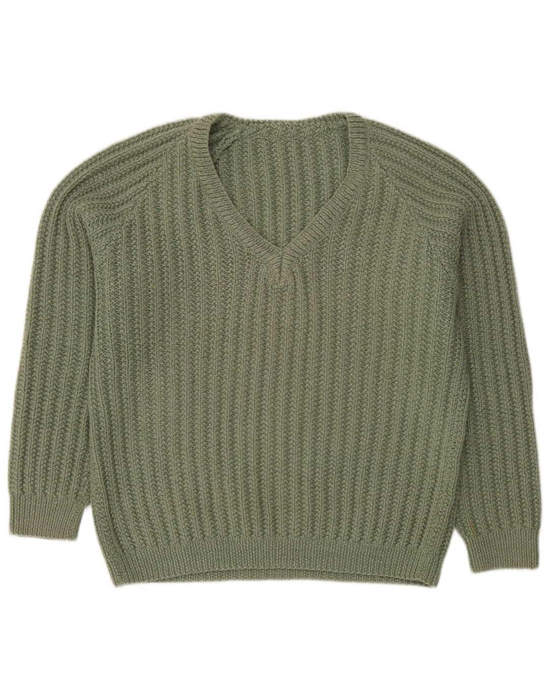 Suéter masculino vintage com decote em V XL verde