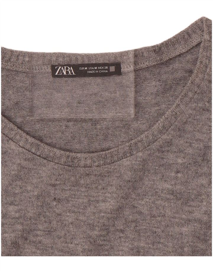 Colete feminino Zara UK 12 cinza médio manchado