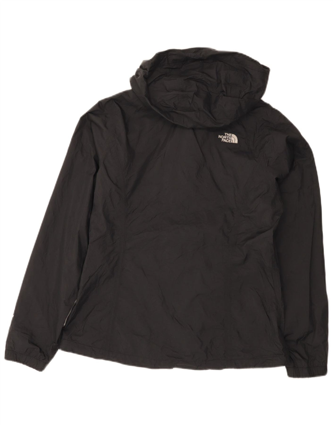 Jaqueta de chuva com capuz feminina The North Face UK 14 médio preto nylon