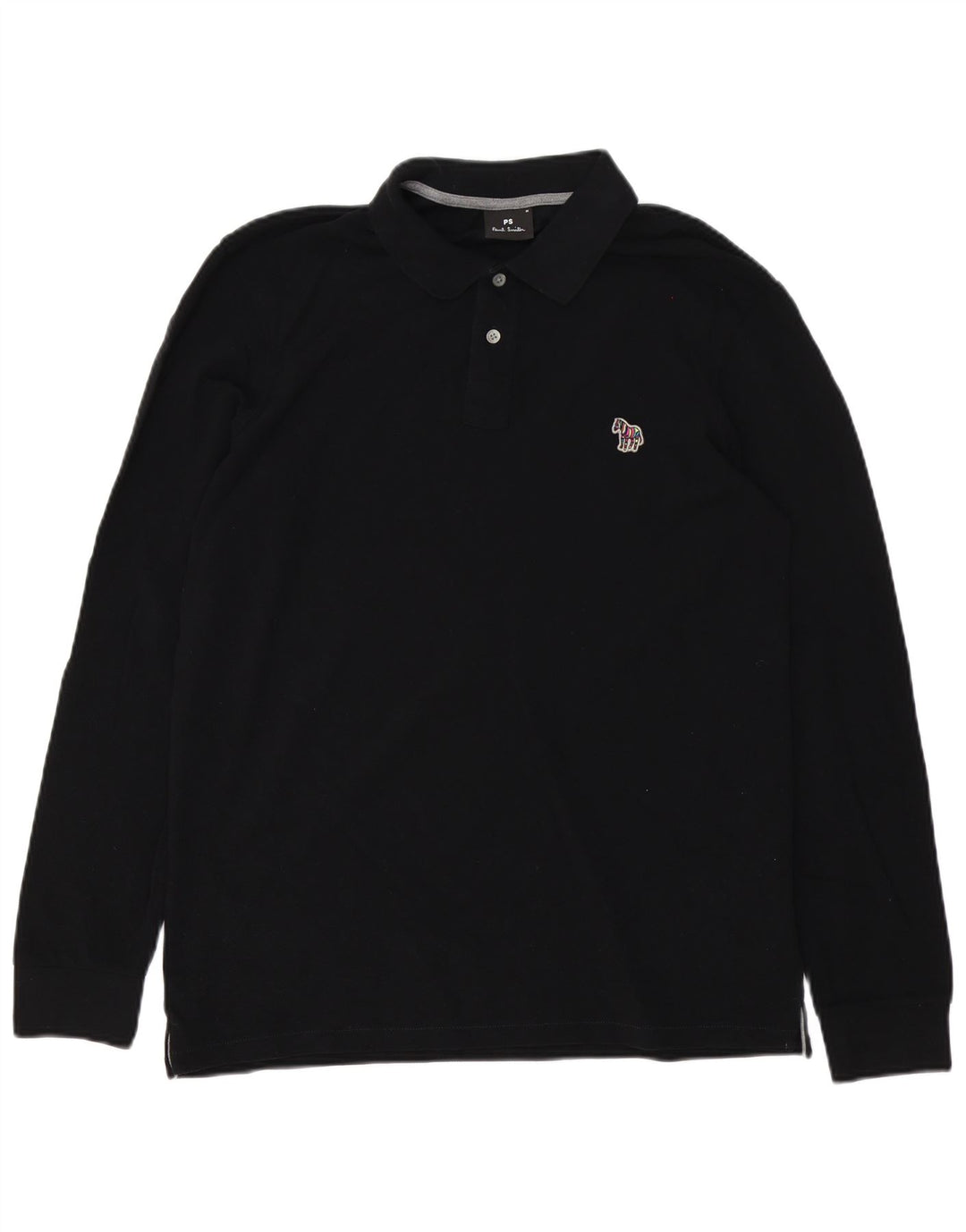 Camisa polo masculina de manga comprida Paul Smith preta média