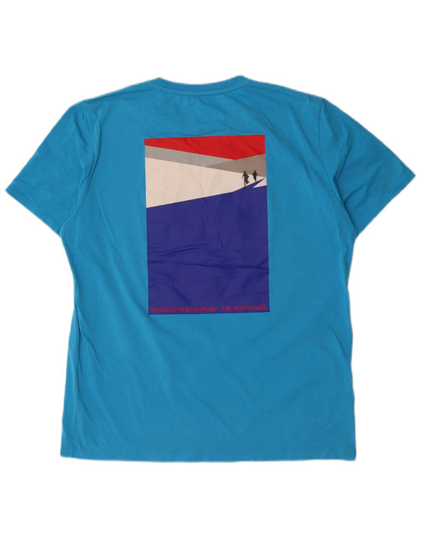 Camiseta gráfica masculina The North Face grande algodão azul