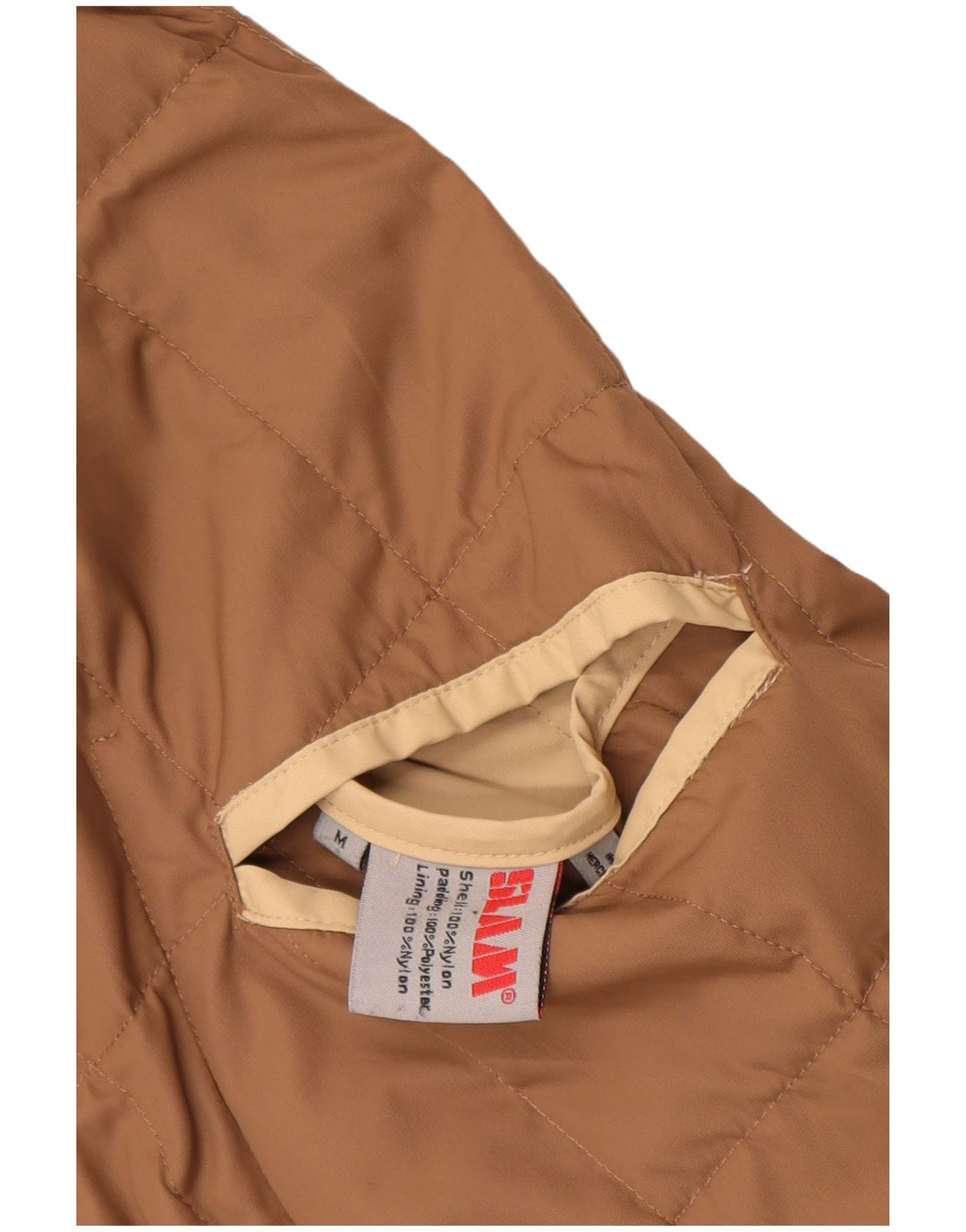 Jaqueta acolchoada reversível feminina Slam UK 14 nylon bege médio