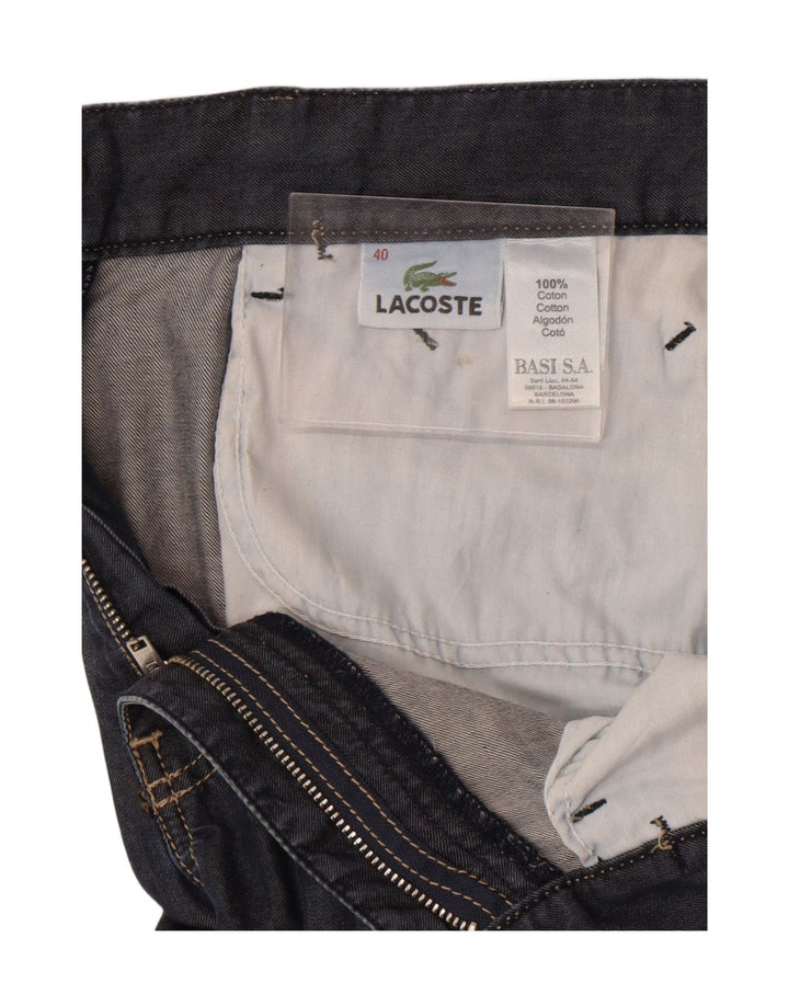 Jeans retos femininos Lacoste tamanho 40 médio W30 L32 azul marinho algodão