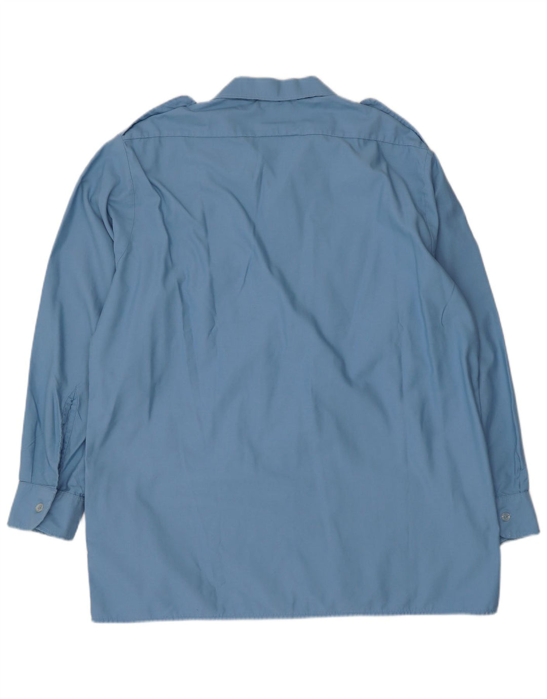 Camisa militar masculina vintage tamanho 43/44 poliéster azul grande