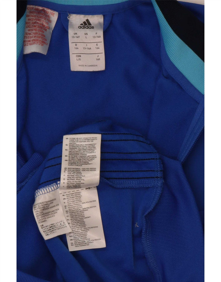 Jaqueta Adidas Meninos Treino Top 13-14 Anos Azul Colorblock Poliéster