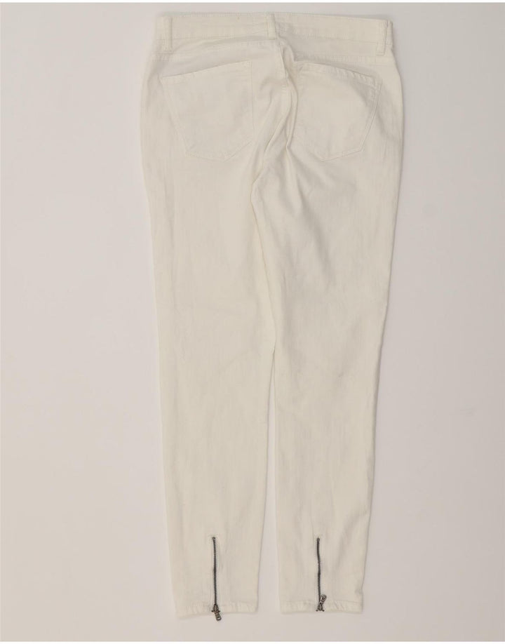 ZARA Cargo Slim Jeans Feminino EU 38 Pequeno W28 L27 Algodão Branco