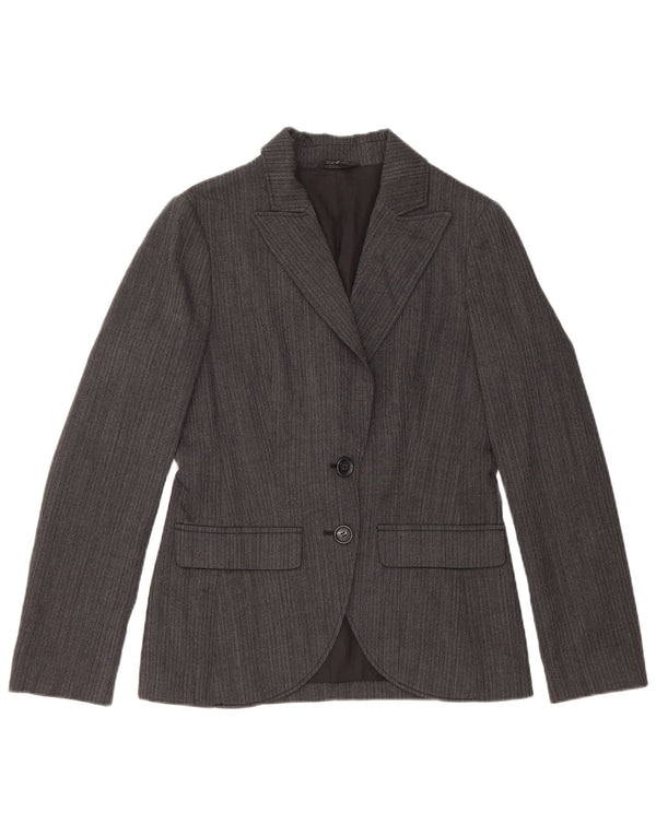 Jaqueta blazer feminina vintage com 2 botões IT 42 lã cinza médio