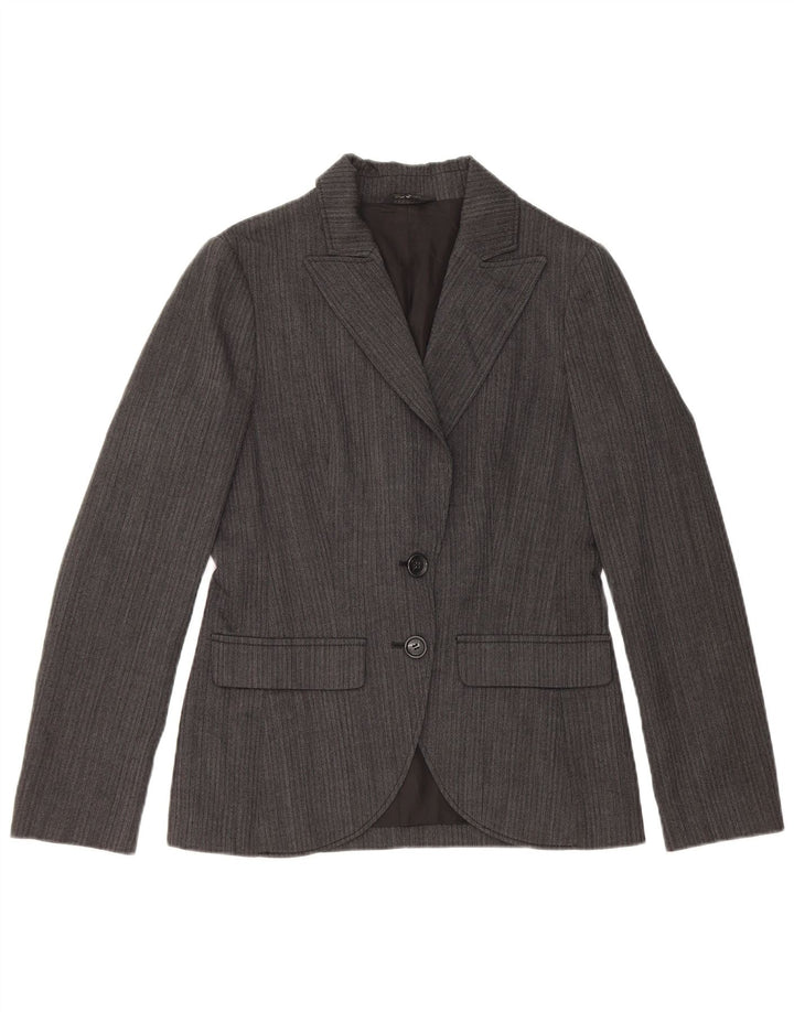 Jaqueta blazer feminina vintage com 2 botões IT 42 lã cinza médio