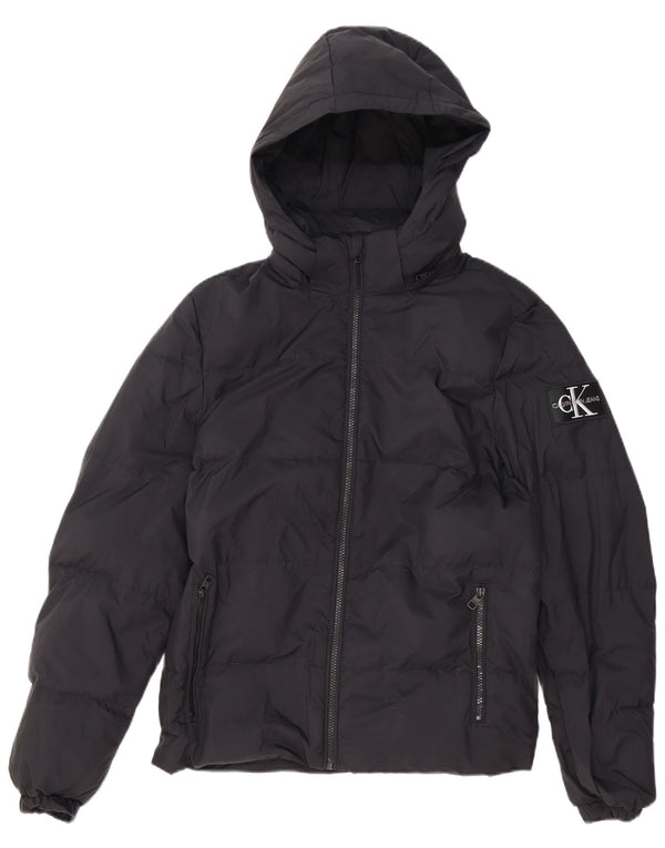 Jaqueta masculina acolchoada com capuz CALVIN KLEIN JEANS Reino Unido 34 XS poliéster preto