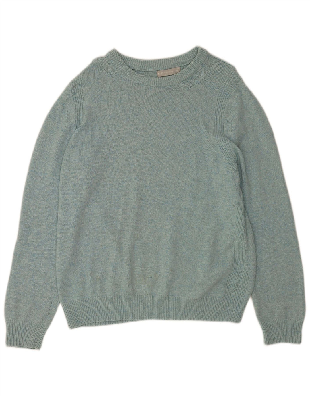 Suéter feminino Marks & Spencer com gola canoa Reino Unido 16 grande lã azul