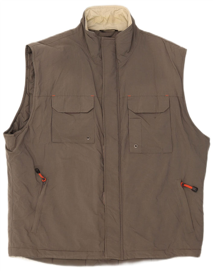 Colete acolchoado masculino Marks & Spencer UK 42 XL cáqui poliamida