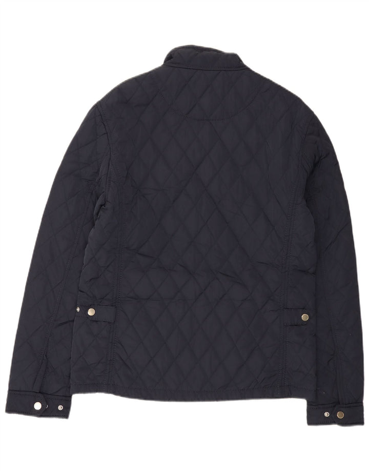 Jaqueta acolchoada masculina Zara UK 40 grande poliéster azul marinho