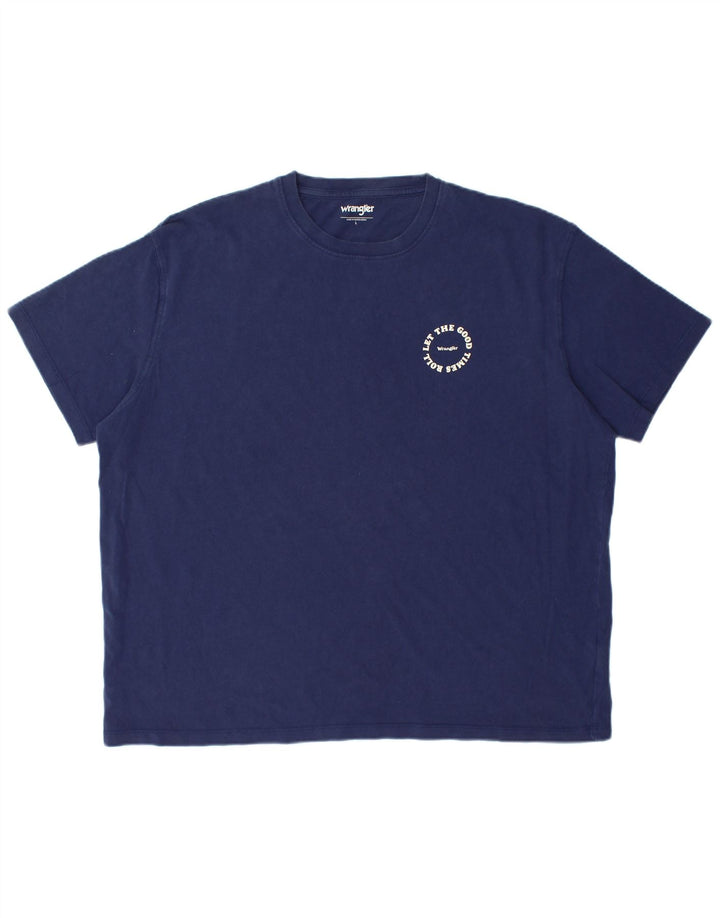 Camiseta masculina WRANGLER grande algodão azul marinho