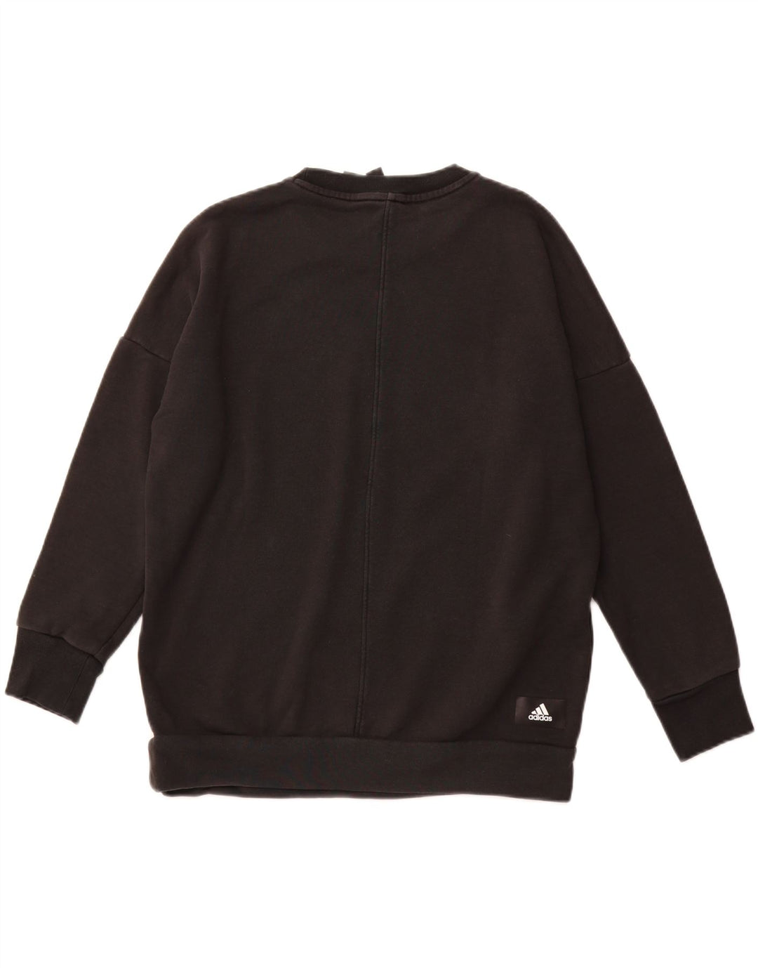 ADIDAS Womens Primegreen Oversized Sweatshirt Jumper UK 8/10 Pequeno Preto