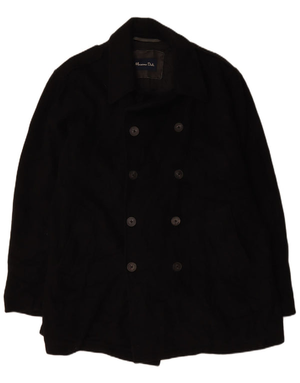 Casaco masculino Massimo Dutti Pea UK 44 2XL lã preta
