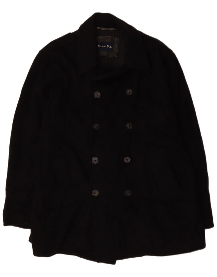 Casaco masculino Massimo Dutti Pea UK 44 2XL lã preta