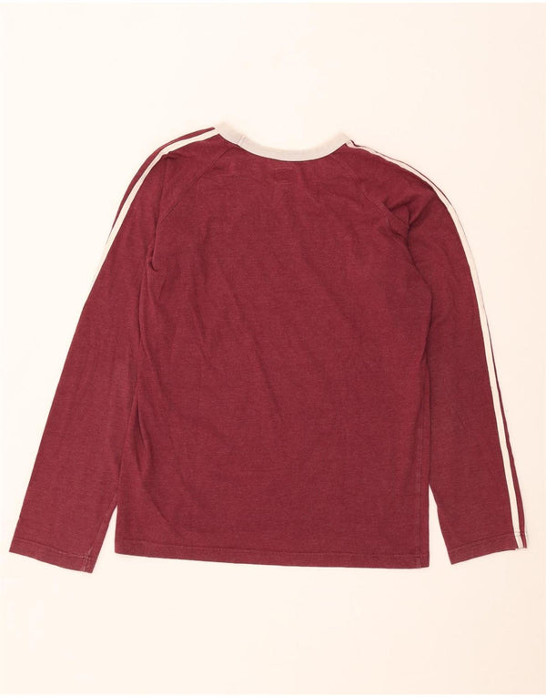 Adidas Mens Top Manga Longa Médio Algodão Borgonha