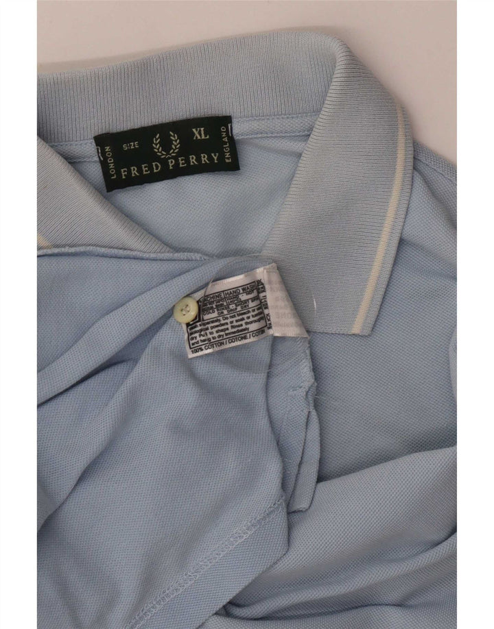 Camisa polo masculina Fred Perry XL algodão listrado azul