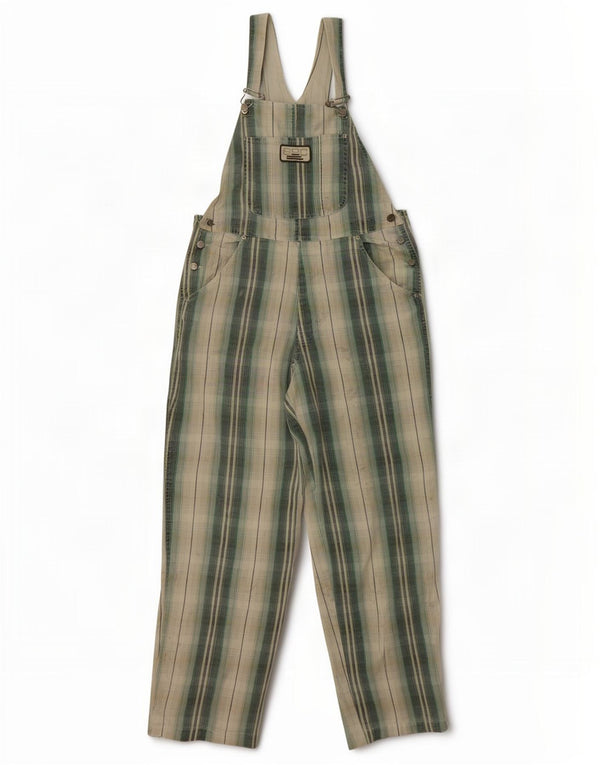Calça macacão feminino S.Oliver médio W32 L29 algodão xadrez verde