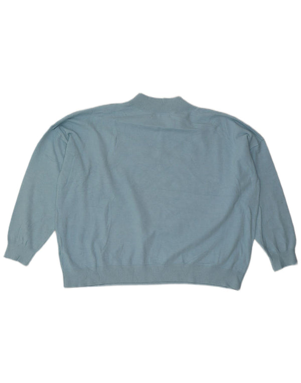 Suéter feminino Marks & Spencer grande com decote em V Reino Unido 18 XL azul