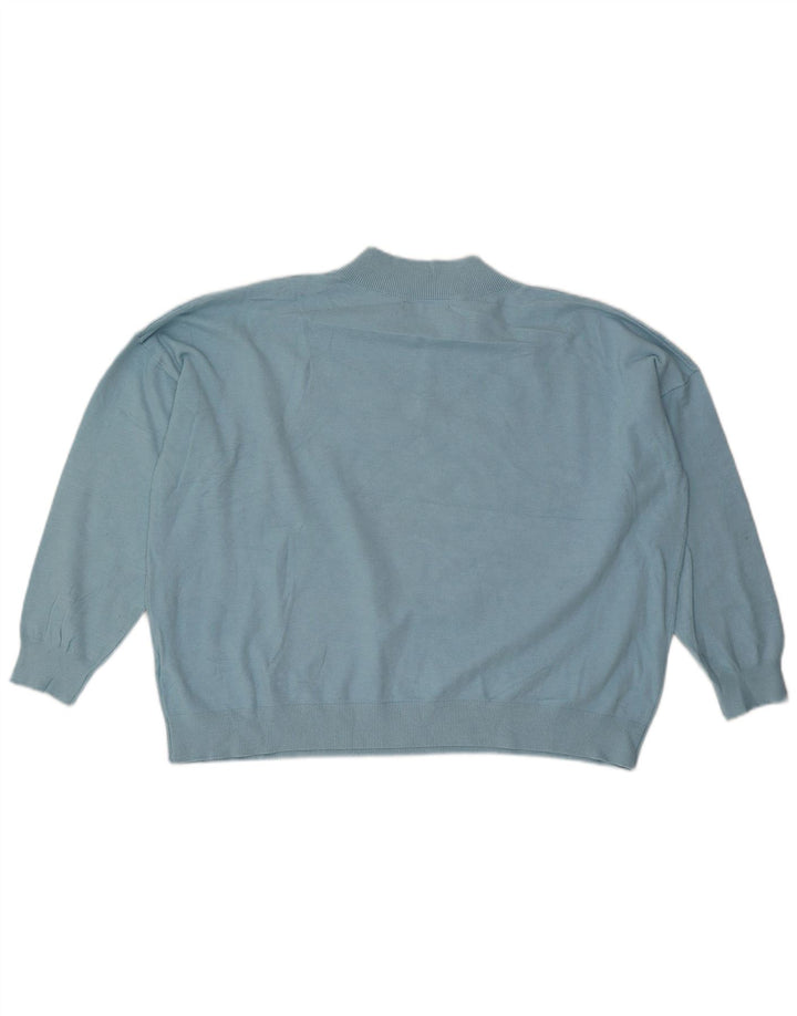 Suéter feminino Marks & Spencer grande com decote em V Reino Unido 18 XL azul