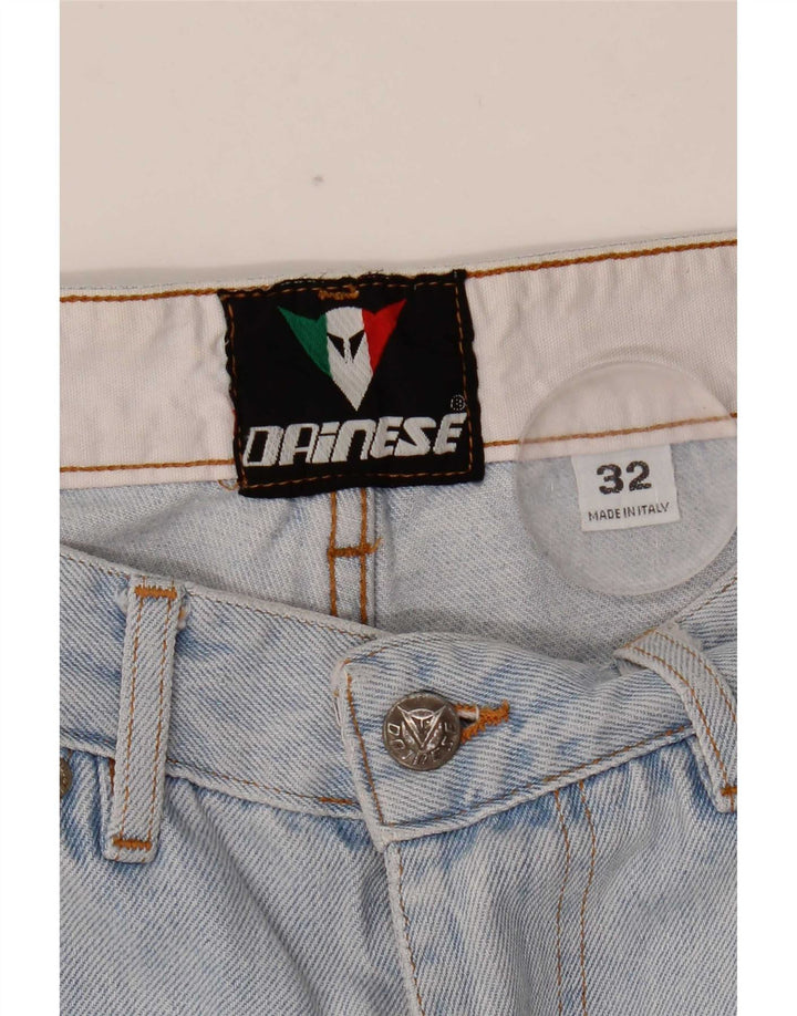 Jeans retos masculinos Dainese W32 L32 algodão azul