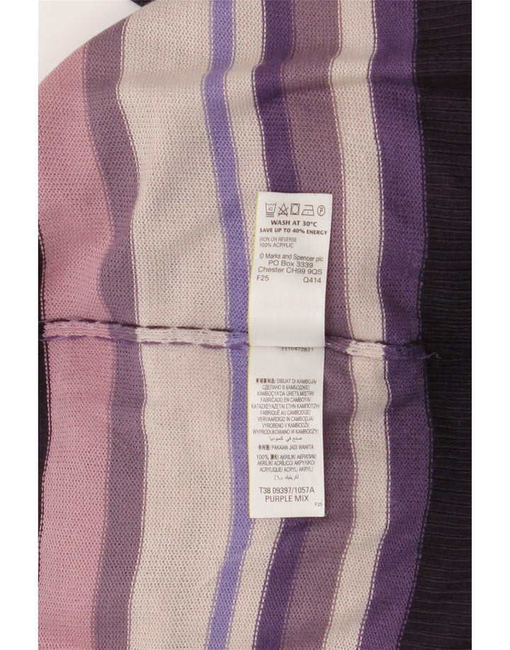 Suéter feminino Marks & Spencer com gola canoa Reino Unido 16 grande multicolorido