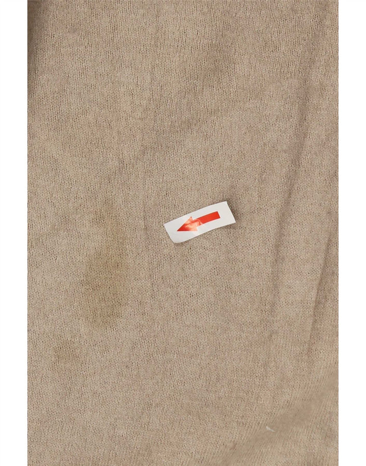 Suéter masculino Refrigiwear com decote em V grande seda bege