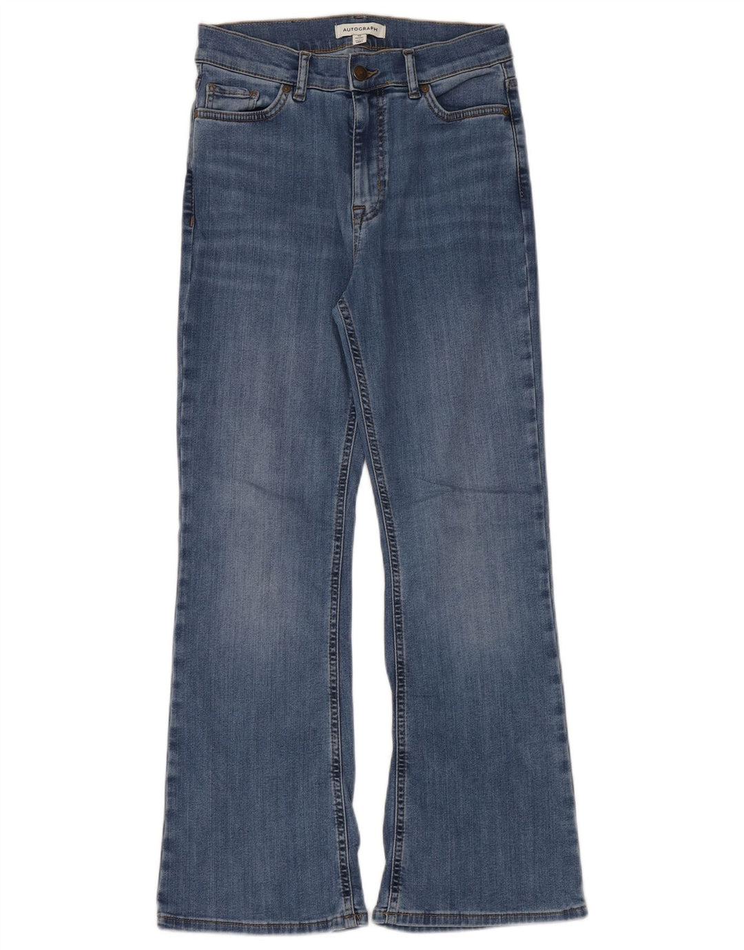 Jeans Marks & Spencer Feminino Autograph Flared Reino Unido 10 Pequeno W26 L30 Azul