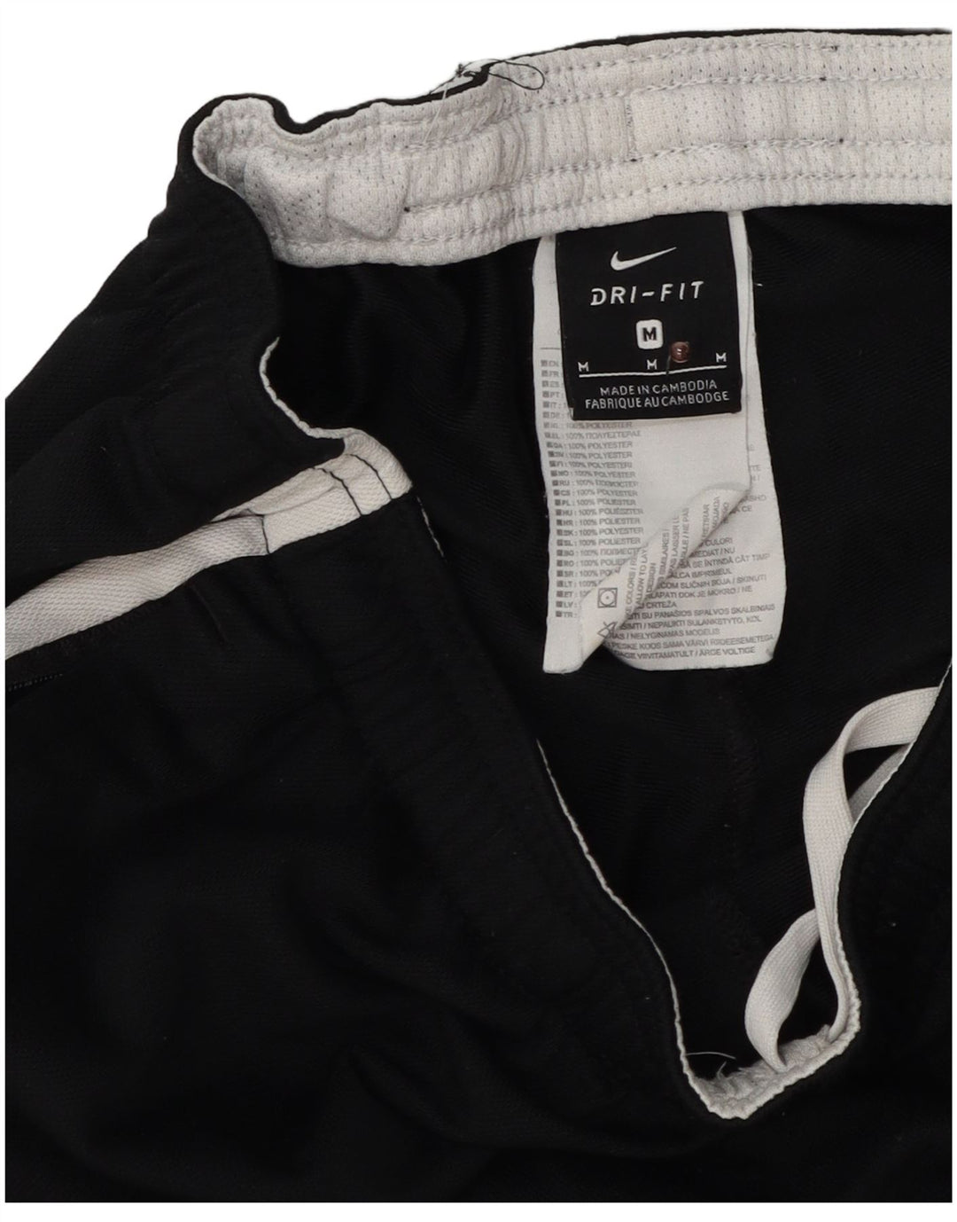Calça de treino masculina Nike médio preto colorblock poliéster