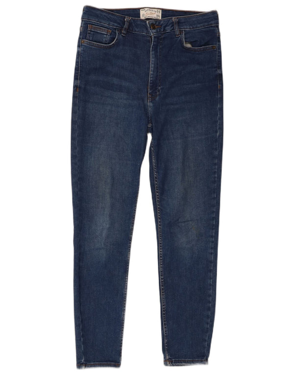 Calça jeans feminina Fat Face Harlow Tapered UK 12 médio W28 L26 algodão azul